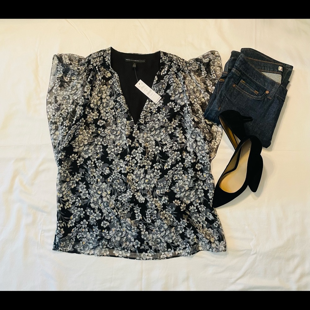NWT WHBM flutter sleeve blouse.